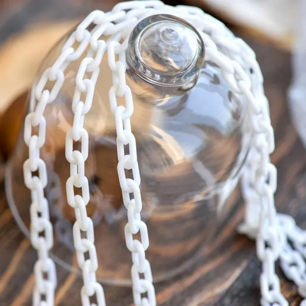 цепочка "лайн", пластик, цвет белый, звено 14x8x2 мм, 38 см