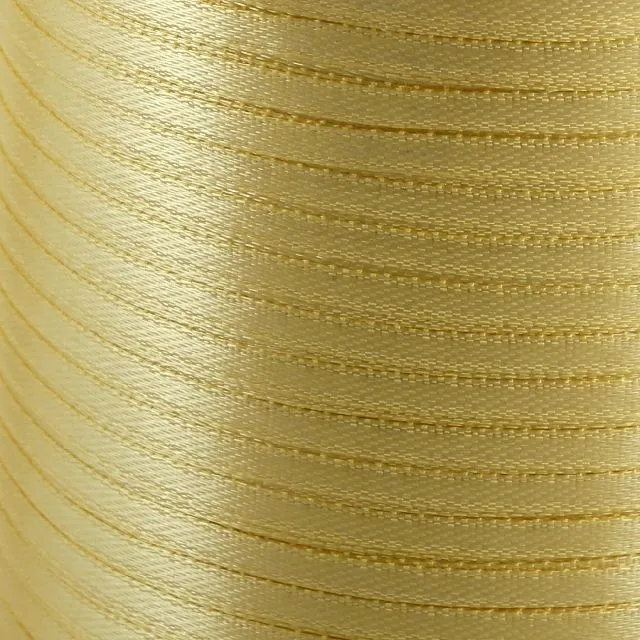 лента, атлас, цвет бледно-желтый, ширина 3 мм ленты