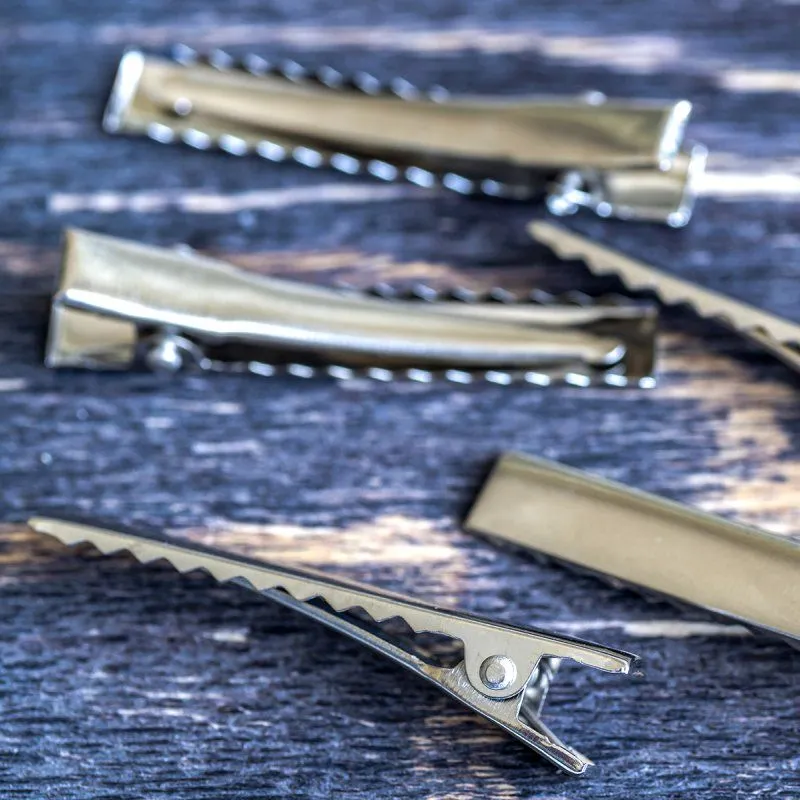 основа для заколки, зажим-крокодильчик, цвет платина, 46x8 мм