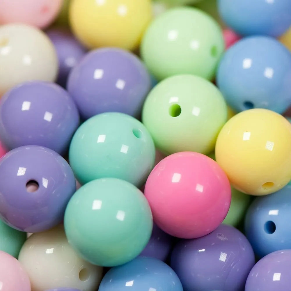 бусина, акрил "пастель", цветовой микс, 16 мм