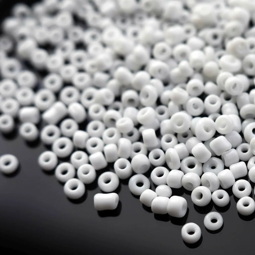 бисер "радуга", цвет белый непрозрачный, 12/0 (уп 7 г)