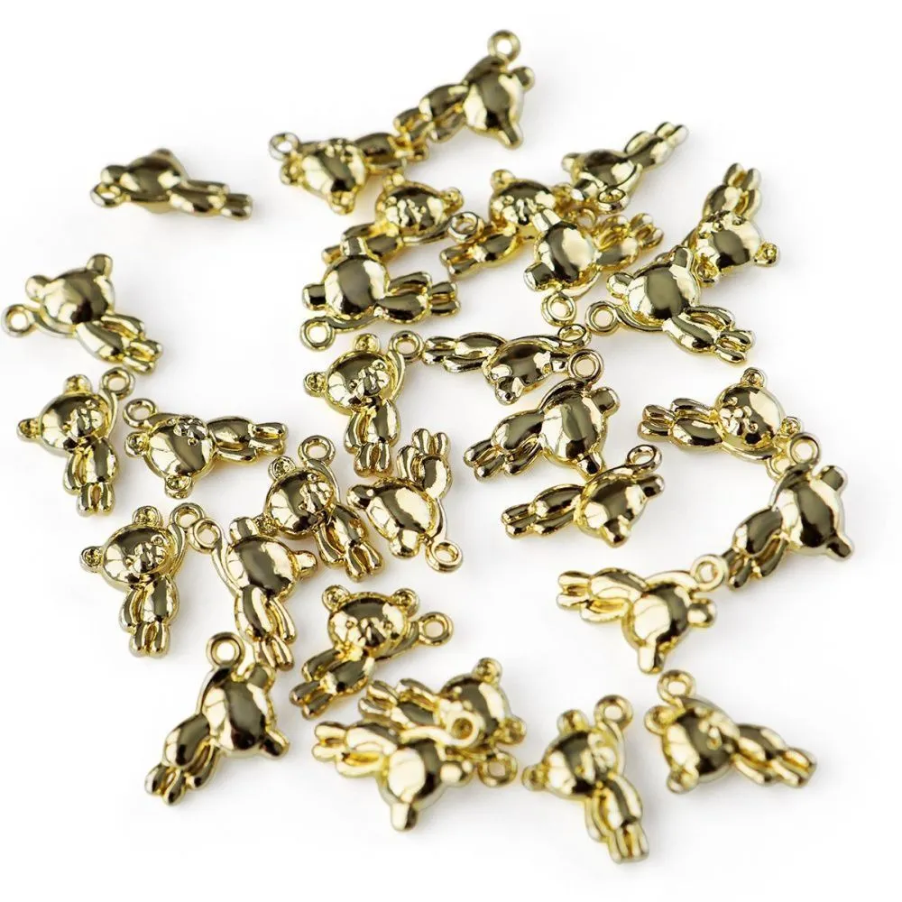 подвеска металл "мишутка", цвет золото, 14.5x11.5x4 мм