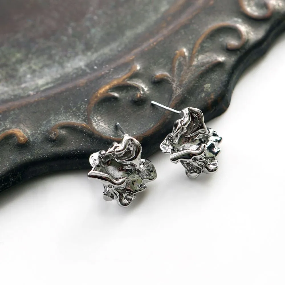 пуссеты "краш", цвет платина, 18x18 мм