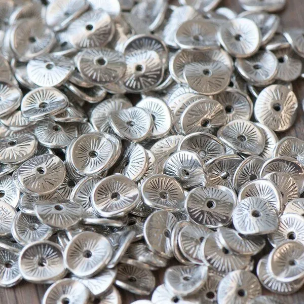 разделитель для бусин "рондо", цвет античное серебро, 10x9x1 мм