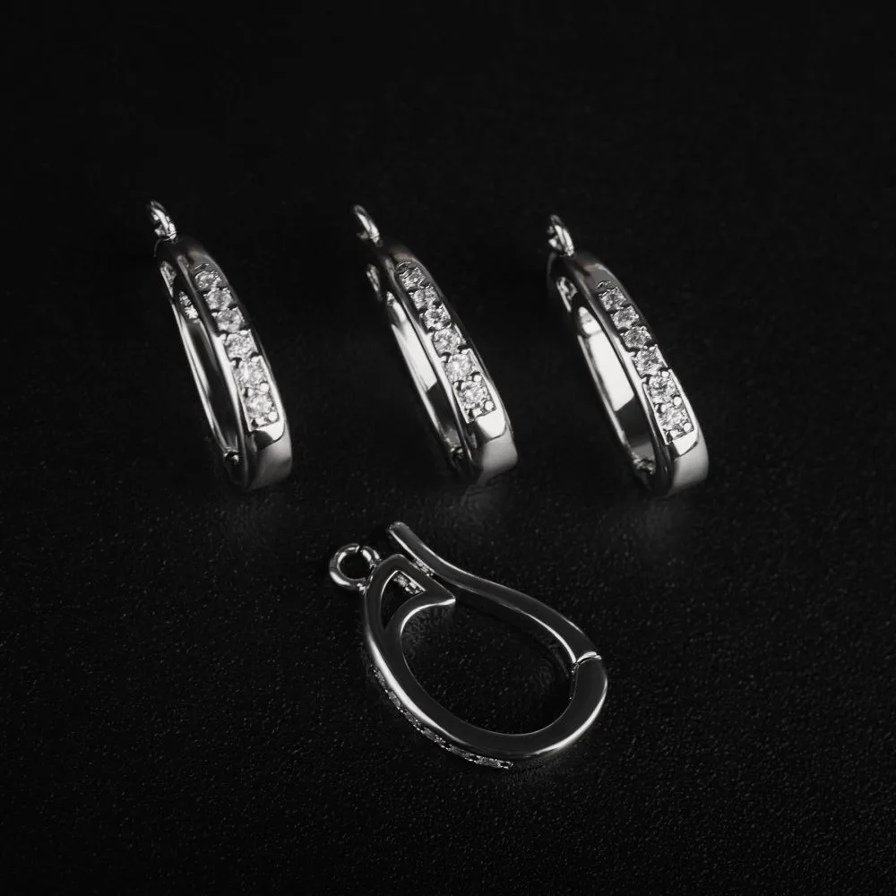 бейл "адель", покрытие платина/цирконий, 17x10x2.5 мм