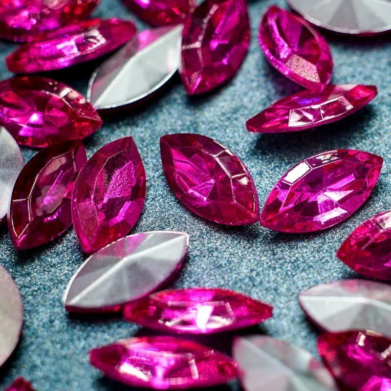 кабошон стекло кристалл, navette, цвет rose, 12х6 мм