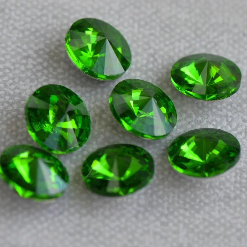 кабошон стекло риволи, цвет emerald, 14х7 мм