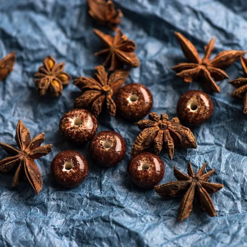 бусина, мурано "пыльца", абакус, цвет шоколадный, 13х9 мм