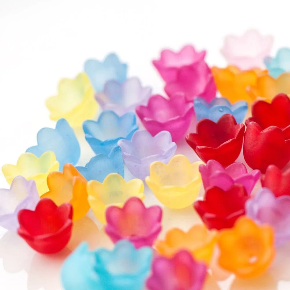 бусина, акрил "ландыш", цветовой микс, 10х9х6 мм