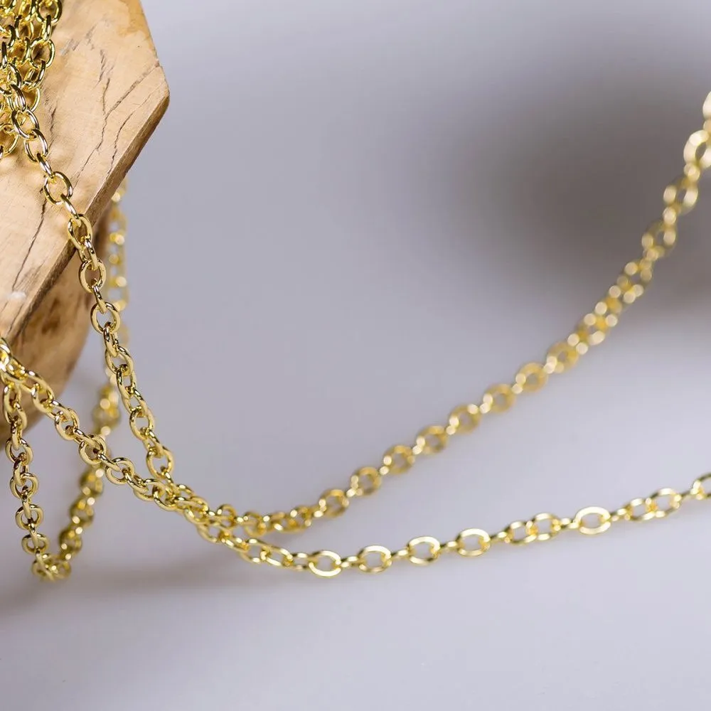 цепочка "кросс миди", цвет золото, звено 5,5x4x1 мм