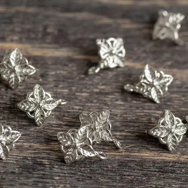 бейл "цветок", цвет платина, 13x11x7 мм