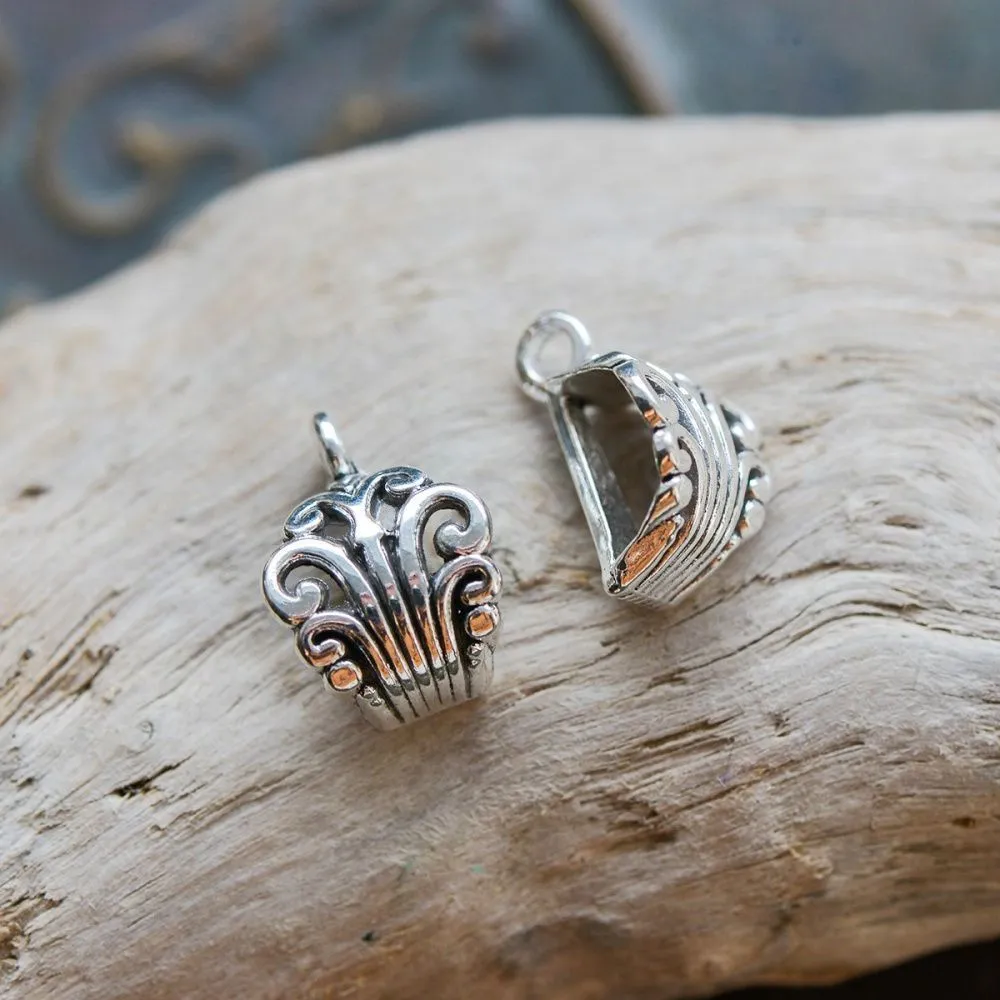 бейл "акант", цвет античное серебро, 17x10x10 мм