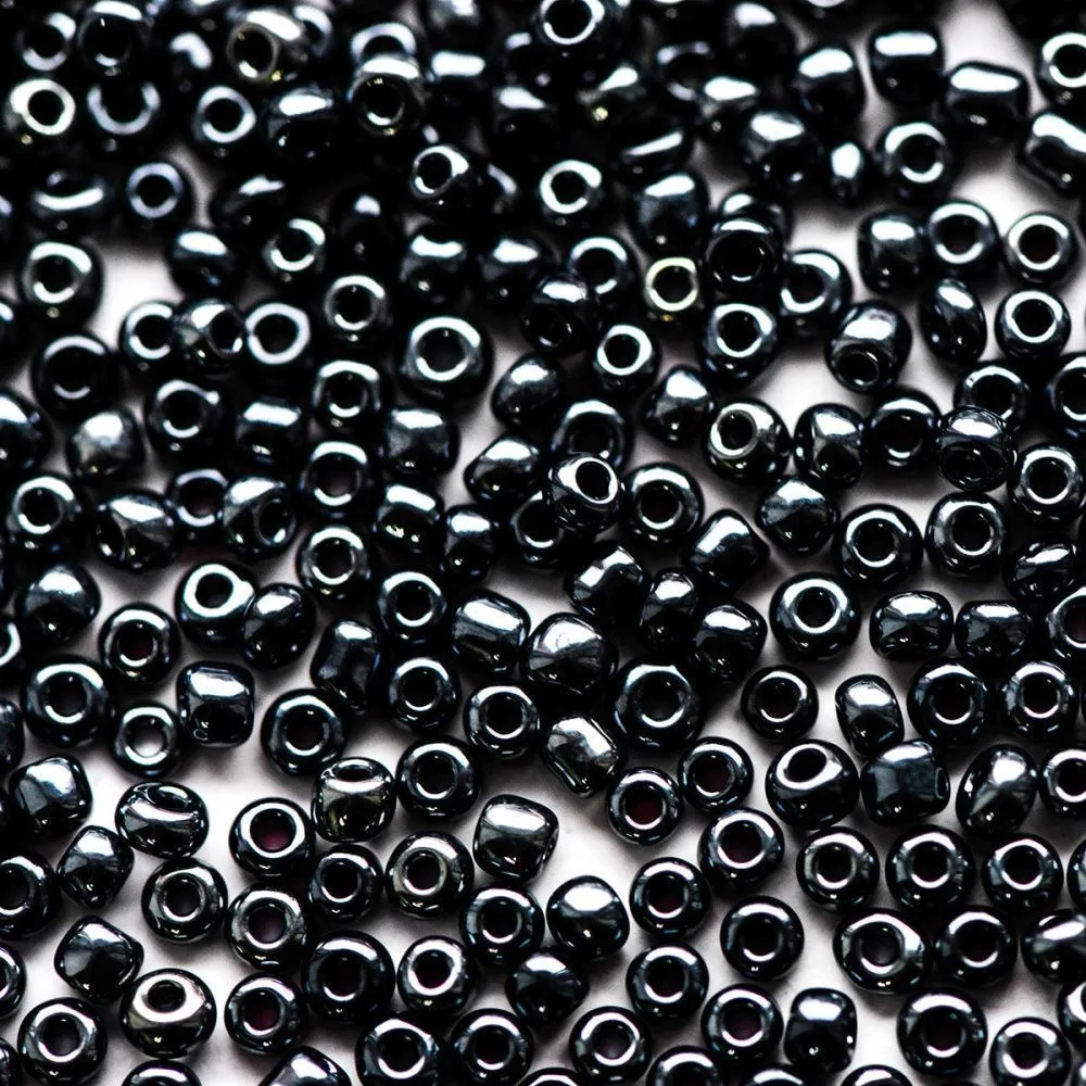 бисер "радуга", цвет черный люстровый, 12/0 (уп 7 г)