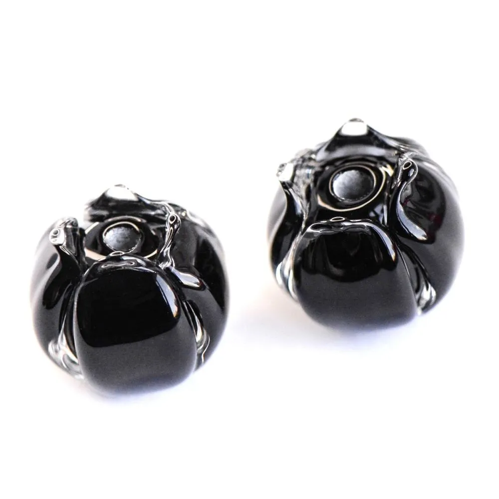 бусина, мурано "бутончик", черный, 13х12 мм
