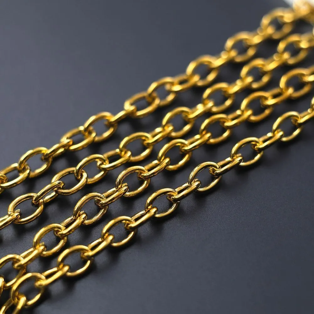 цепочка "кросс миди", цвет золото, звено 5,5x4x1 мм