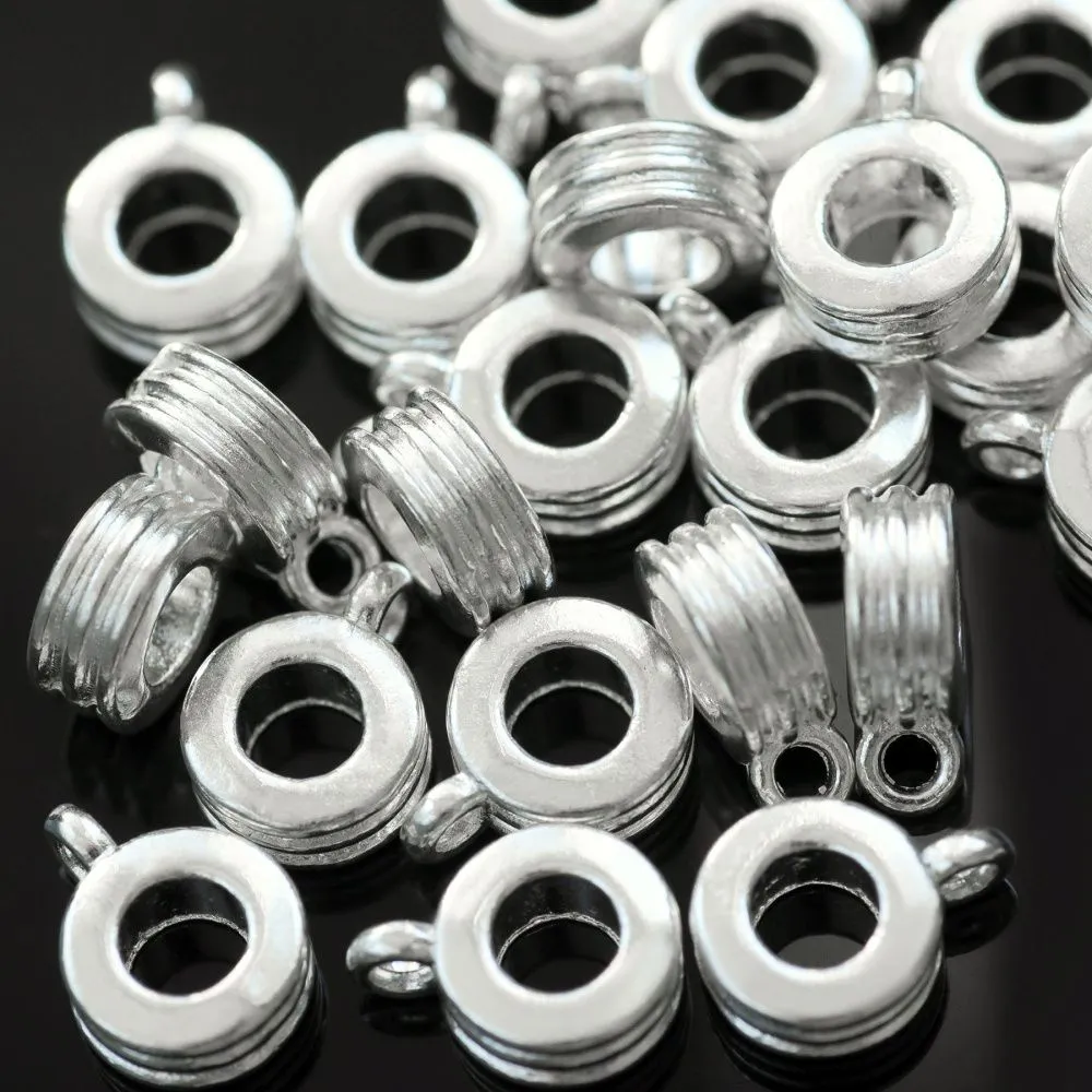 бейл "бублик", цвет серебро, 9х12х4 мм