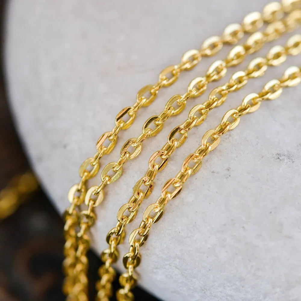 цепочка "овал", цвет золото, звено 3х2х0.5 мм