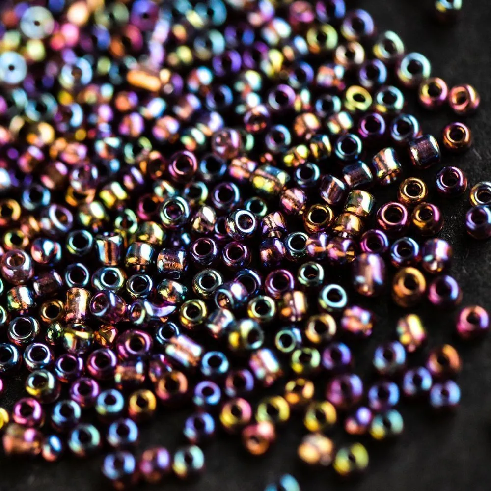 бисер "радуга", цвет сливовый ав, 12/0 (уп 7 г)