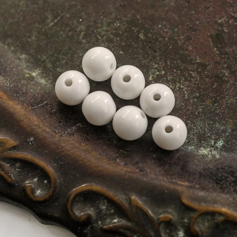 бусина, акрил 10, цвет белый, 10 мм