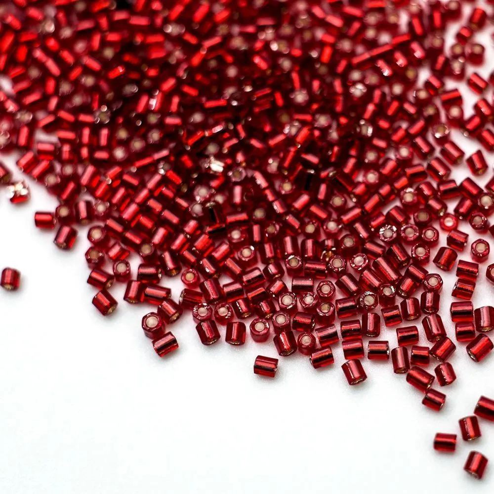 бисер "радуга", рубка, цвет оранжево-красный/серебрение (уп 7 г)