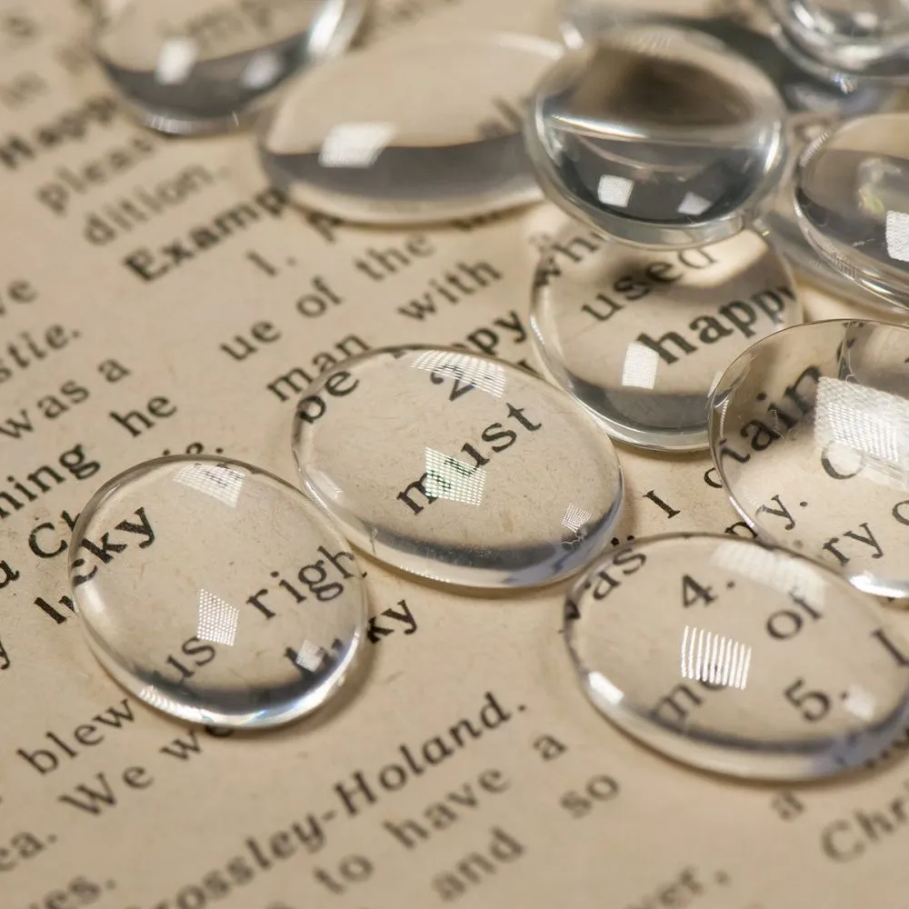 кабошон стеклянный, овальный, прозрачный, 18х13 мм