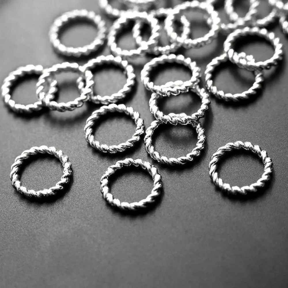 колечко соединительное витое, цвет серебро, 8x1 мм