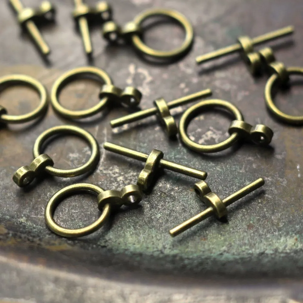 Замочки тоггл "торро", цвет античная бронза, 19x12x3 мм