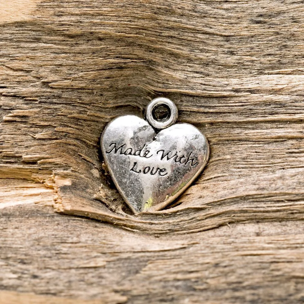 подвеска металлическая "сердце", цвет серебро, 20х17.5х3 мм