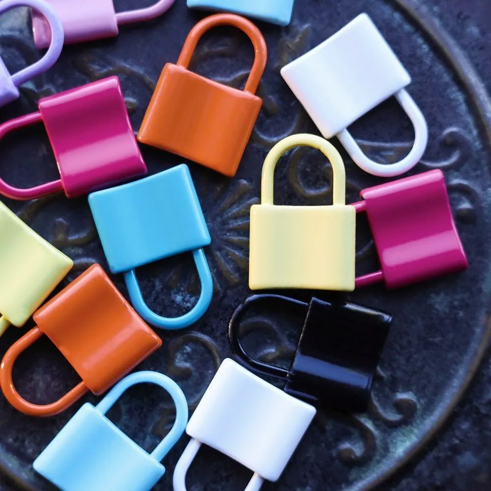 подвеска металлическая "замок", цветовой микс, 23x15.5x4 мм