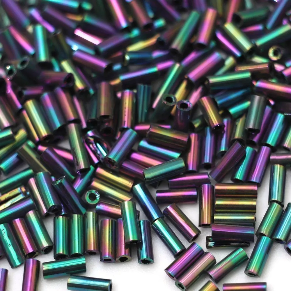 бисер "радуга", стеклярус, цвет бензиновый ирис (уп 7 г)