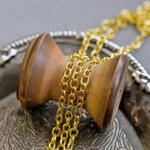 цепочка "кросс миди", цвет золото, звено 5,5x4x1 мм