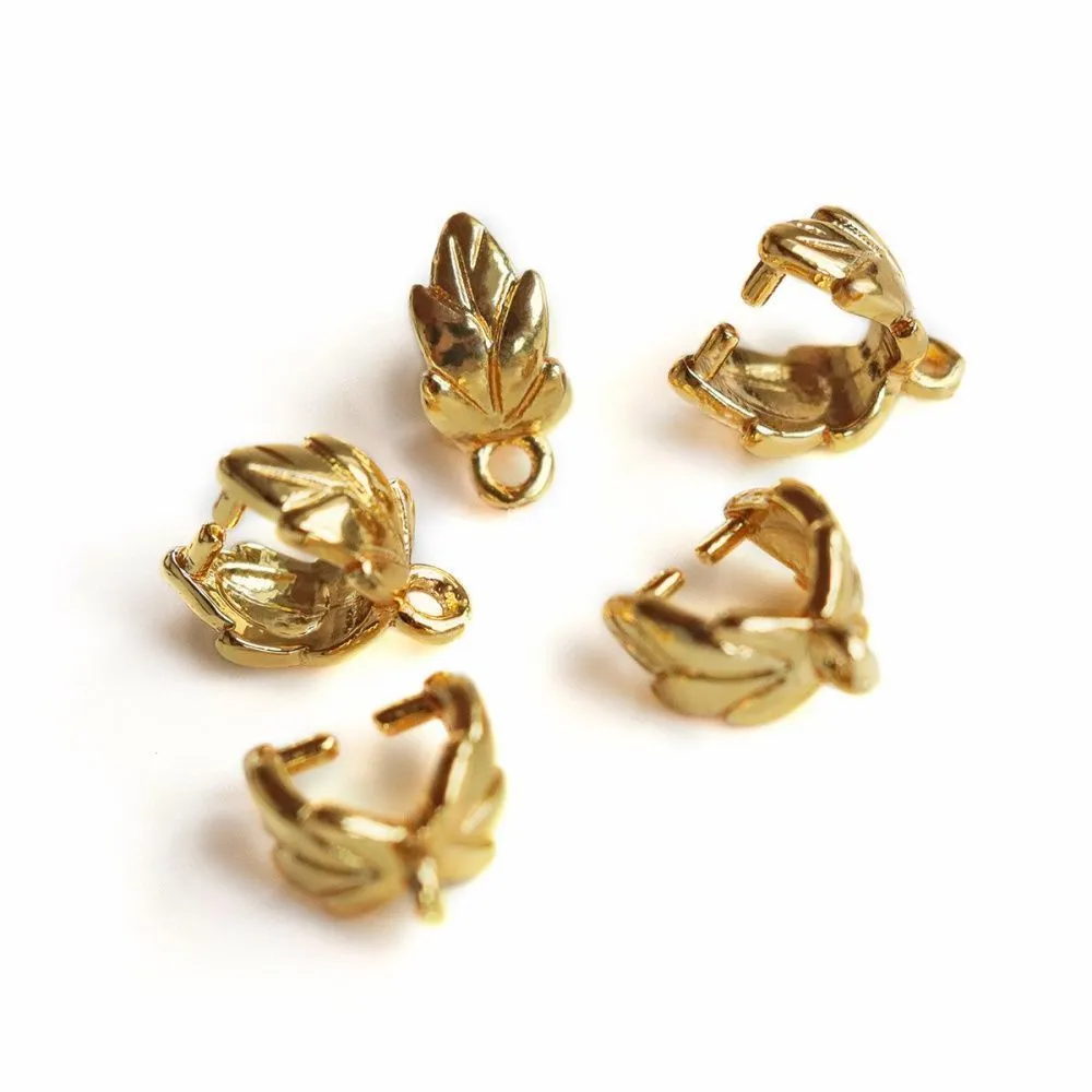бейл "листок", цвет золото, 9x7x4.5 мм