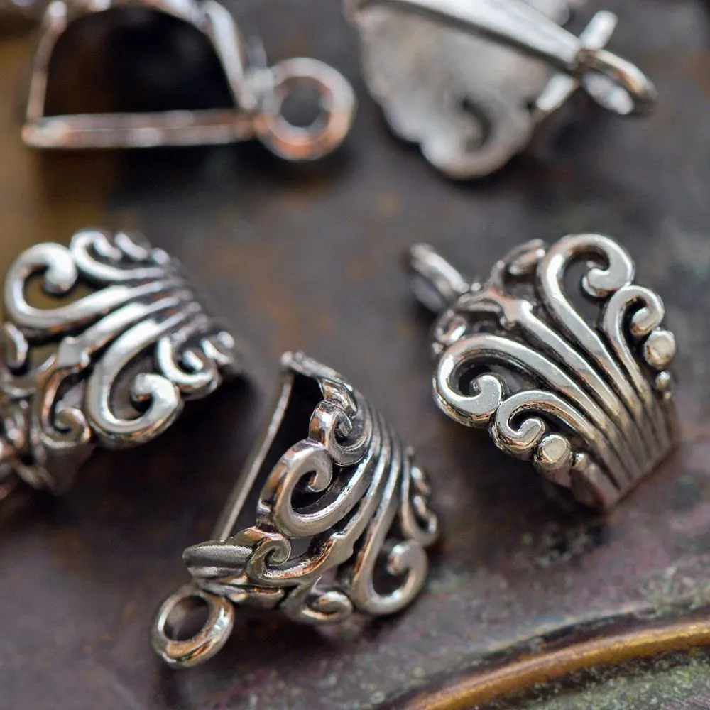 бейл "акант", цвет античное серебро, 17x10x10 мм