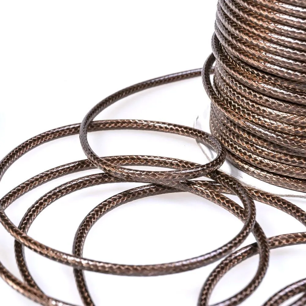 шнур вощеный, цвет охра, 3 мм