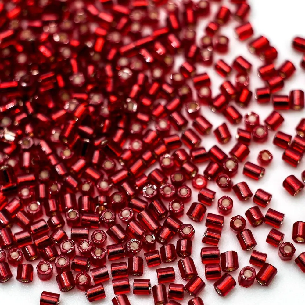 бисер "радуга", рубка, цвет оранжево-красный/серебрение (уп 7 г)