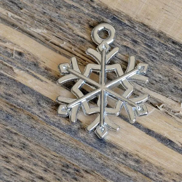 подвеска металлическая "снежинка новогодняя", цвет платина, 21x16x2 мм