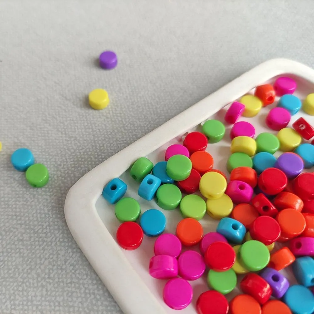 бусина, акрил "пилюля", плоская, цветовой микс, 8x4.5 мм