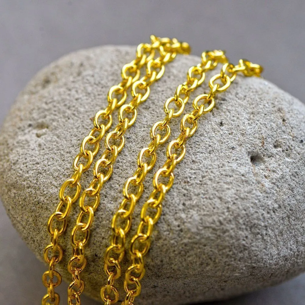 цепочка "кросс миди", цвет золото, звено 5,5x4x1 мм