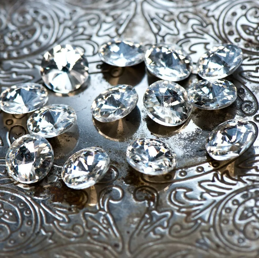 кабошон стекло риволи, цвет прозрачный, 14х7 мм