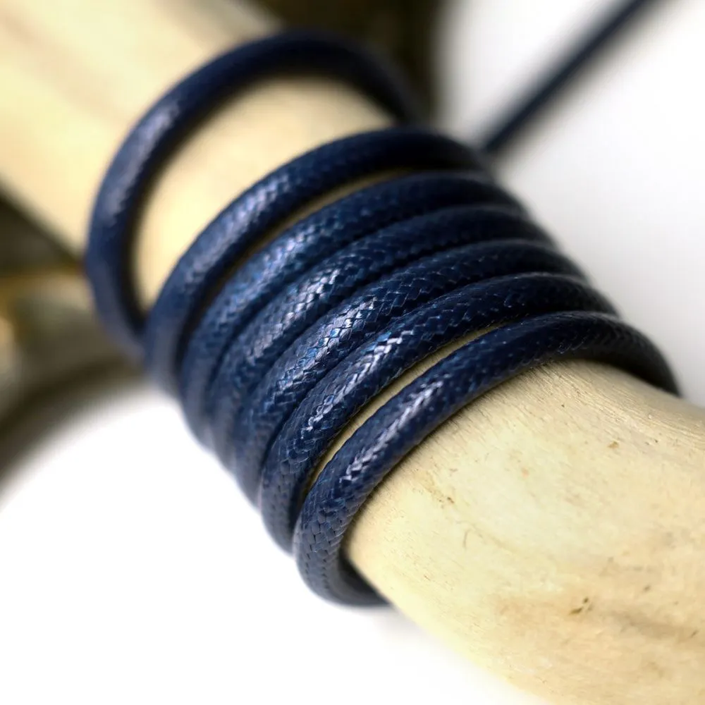 шнур вощеный, цвет темно-синий, 3 мм
